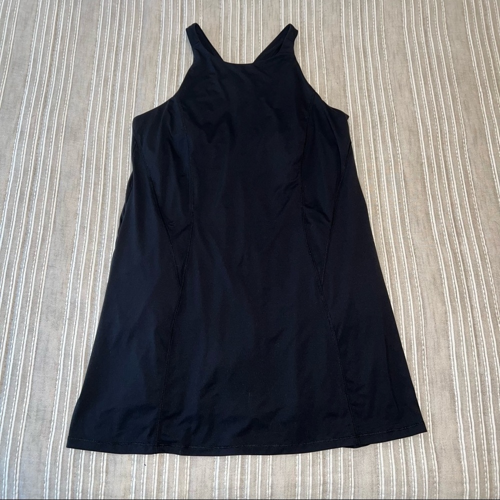 All in Motion Black Tennis Dress with Pockets & Built-In Shorts & Padded Bra